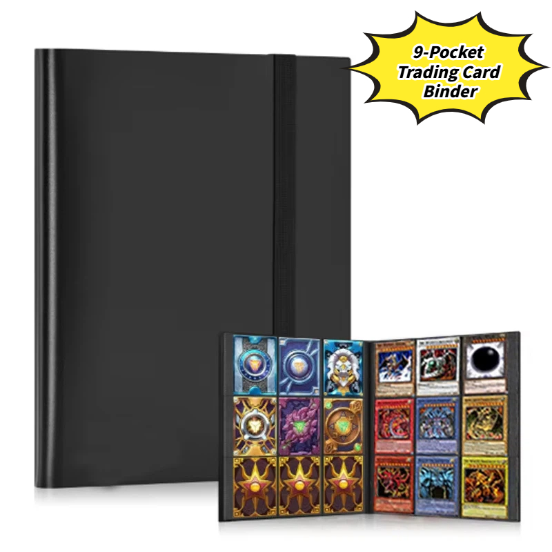 Trading Card Binder - 9ポケットトレーディングカードバインダー 大容量コレクターアルバム カードホルダー ポケモンTCG 遊戯王 スポーツトレーディングゲームカード用